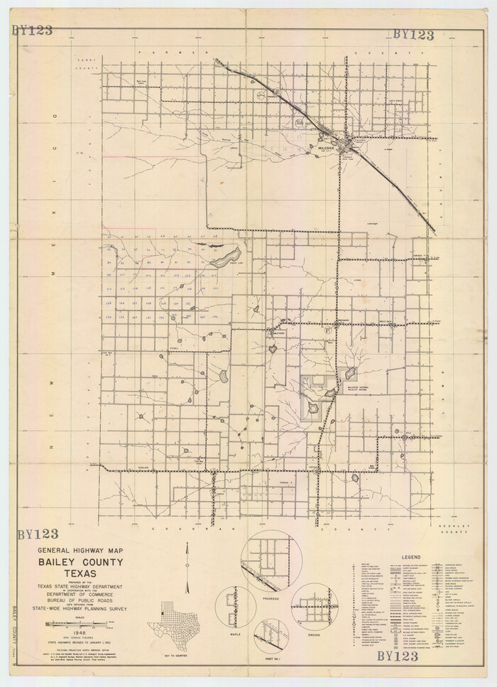 92533, General Highway Map Bailey County, Texas, Twichell Survey Records