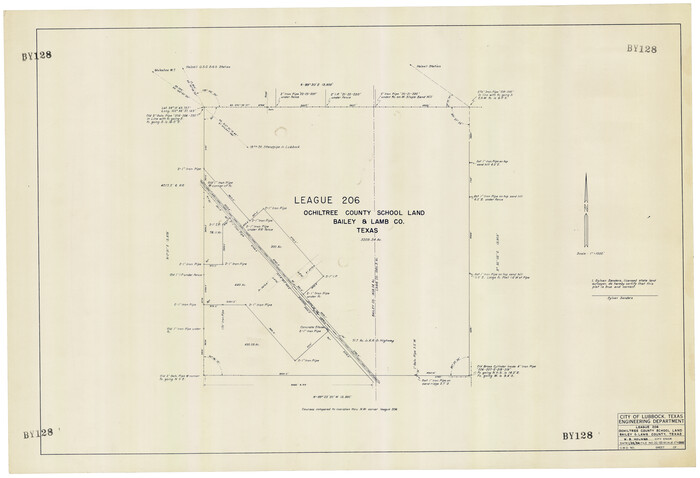 92537, League 206, Ochiltree County School Land, Bailey and Lamb Counties, Texas, Twichell Survey Records