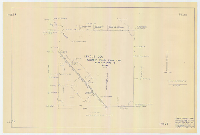 92537, League 206, Ochiltree County School Land, Bailey and Lamb Counties, Texas, Twichell Survey Records