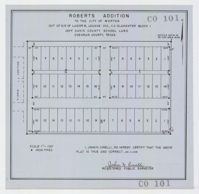 92540, Roberts Addition to the City of Morton, Twichell Survey Records