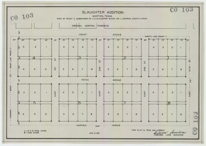 92541, Slaughter Addition, Morton, Texas, Twichell Survey Records