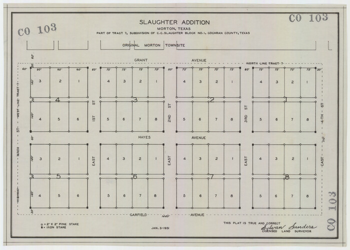 92541, Slaughter Addition, Morton, Texas, Twichell Survey Records