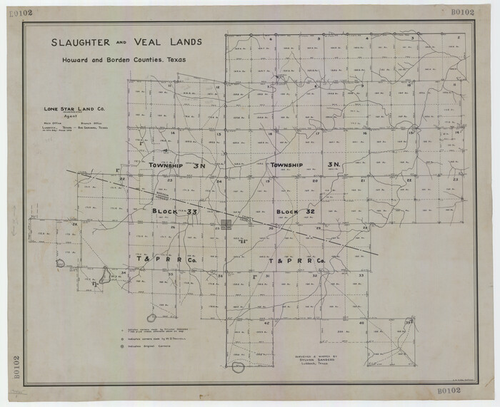 92544, Slaughter and Veal Lands, Howard and Borden Counties, Texas, Twichell Survey Records