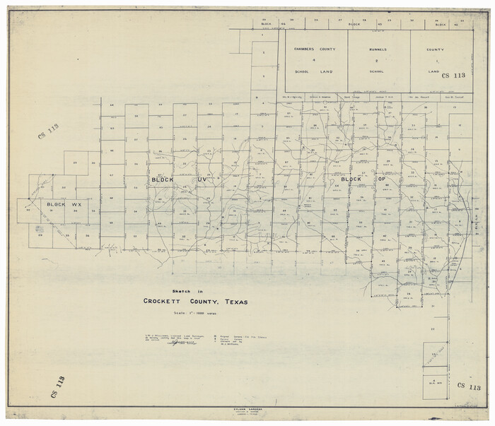 92555, Sketch in Crockett County, Texas, Twichell Survey Records