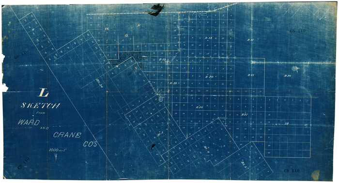 92557, Sketch from Ward and Crane Counties, Twichell Survey Records