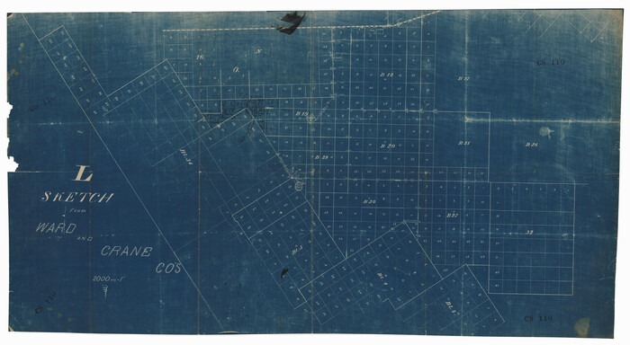 92557, Sketch from Ward and Crane Counties, Twichell Survey Records