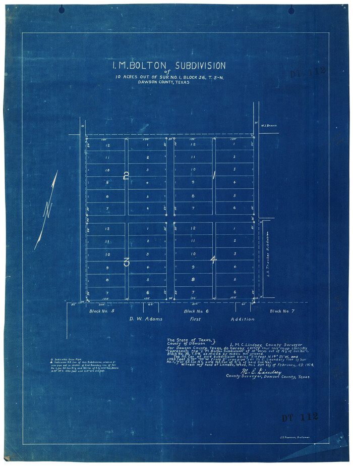 92577, [I. M. Bolton, L. S. Thacker, and R. C. Poteet Subdivisions], Twichell Survey Records