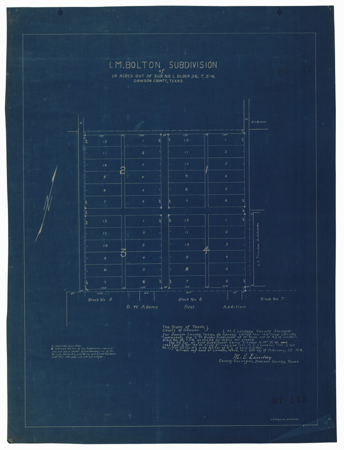 92577, [I. M. Bolton, L. S. Thacker, and R. C. Poteet Subdivisions], Twichell Survey Records