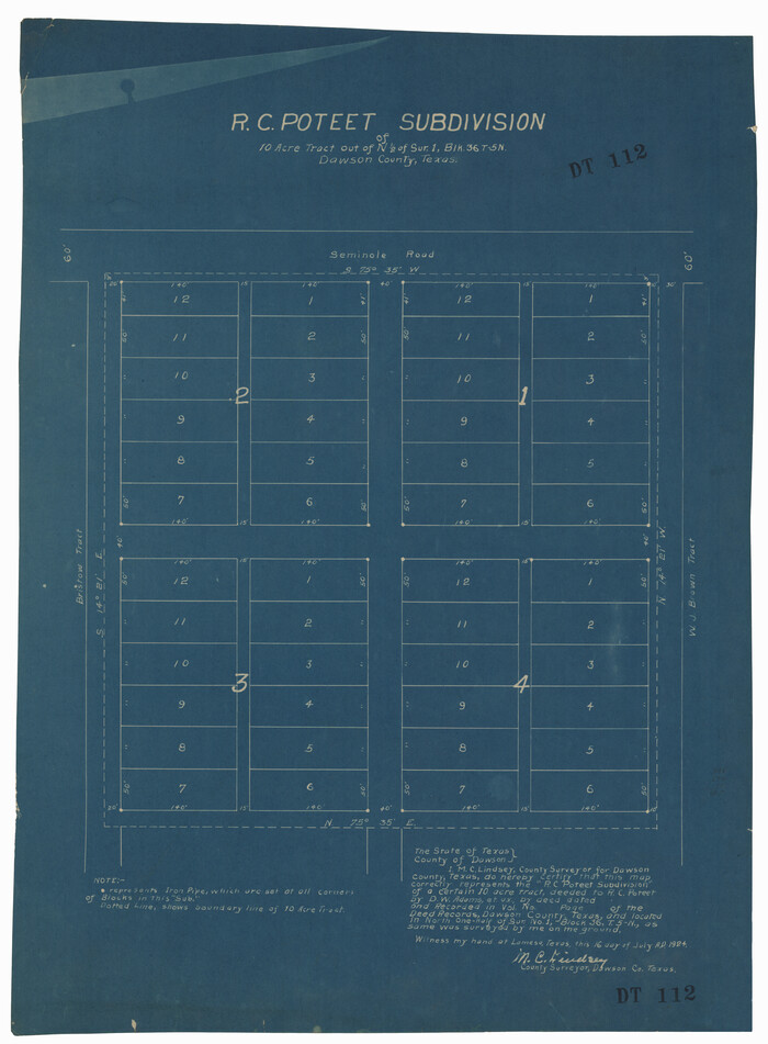 92579, [I. M. Bolton, L. S. Thacker, and R. C. Poteet Subdivisions], Twichell Survey Records
