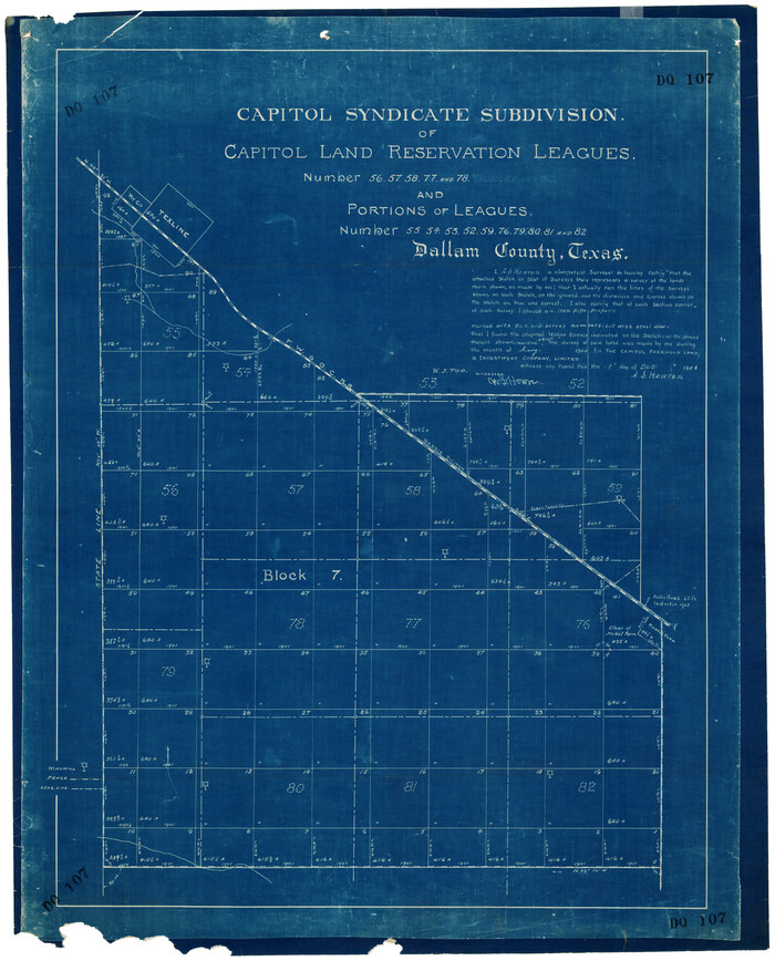 92584, Capitol Syndicate Subdivision of Capitol Land Reservation Leagues, Twichell Survey Records