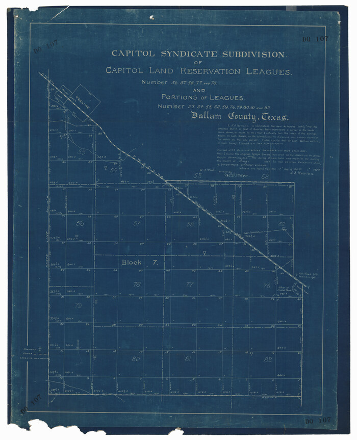 92584, Capitol Syndicate Subdivision of Capitol Land Reservation Leagues, Twichell Survey Records