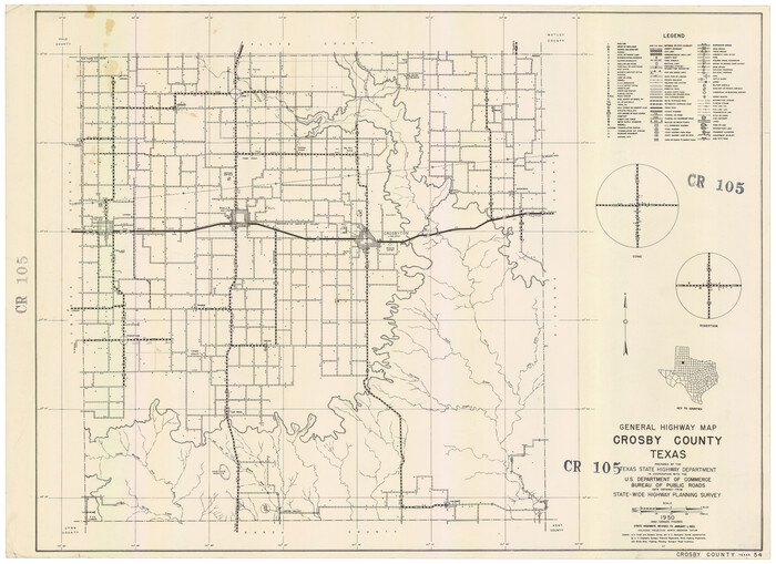 92596, General Highway Map, Crosby County, Texas, Twichell Survey Records