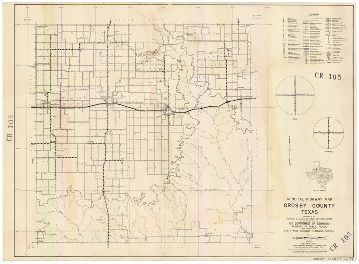 92597, General Highway Map, Crosby County, Texas, Twichell Survey Records