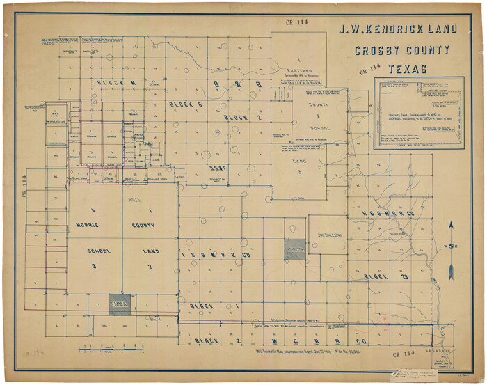 92603, J. W. Kendrick Land, Crosby County, Texas, Twichell Survey Records