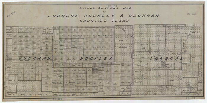 92611, Sylvan Sander's Map of Lubbock, Hockley, and Cochran Counties, Texas, Twichell Survey Records