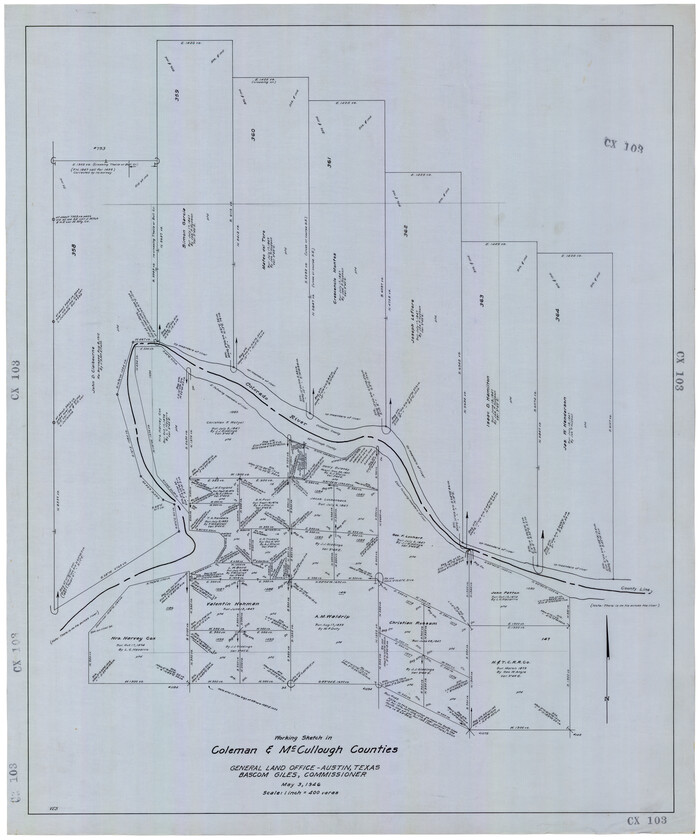 92612, [Coleman County Sections 359, 360, and 361], Twichell Survey Records