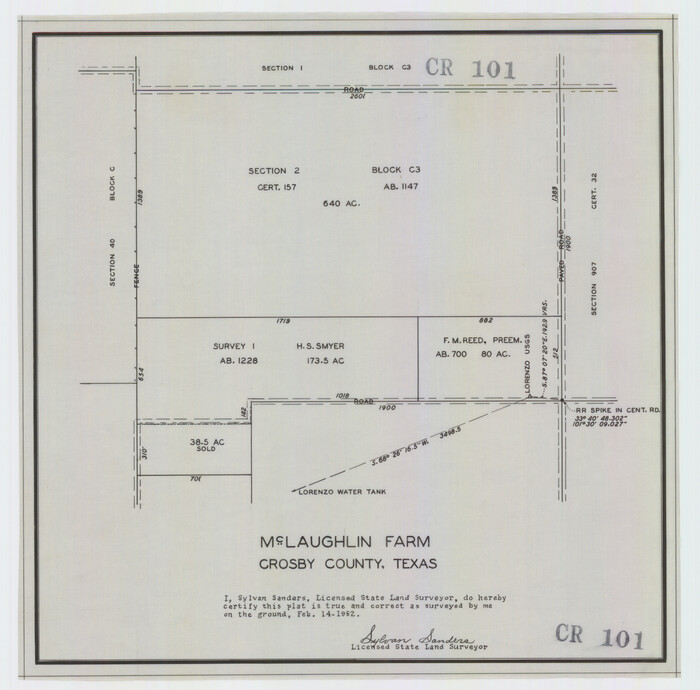 92615, McLaughlin Farm, Crosby County, Texas, Twichell Survey Records