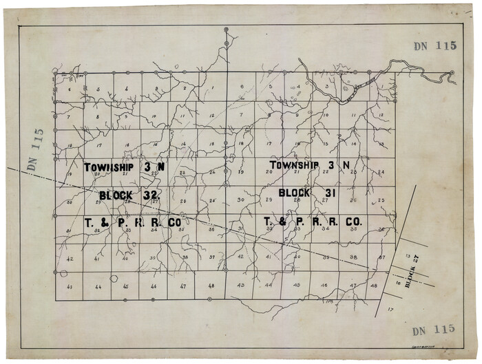 92621, [Township 3 North, Blocks 31 and 32, T. & P. RR. Company], Twichell Survey Records