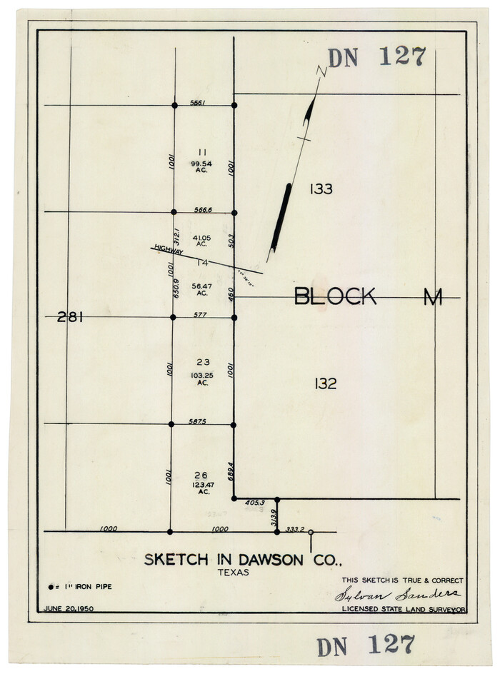 92627, Sketch in Dawson County, Texas, Twichell Survey Records