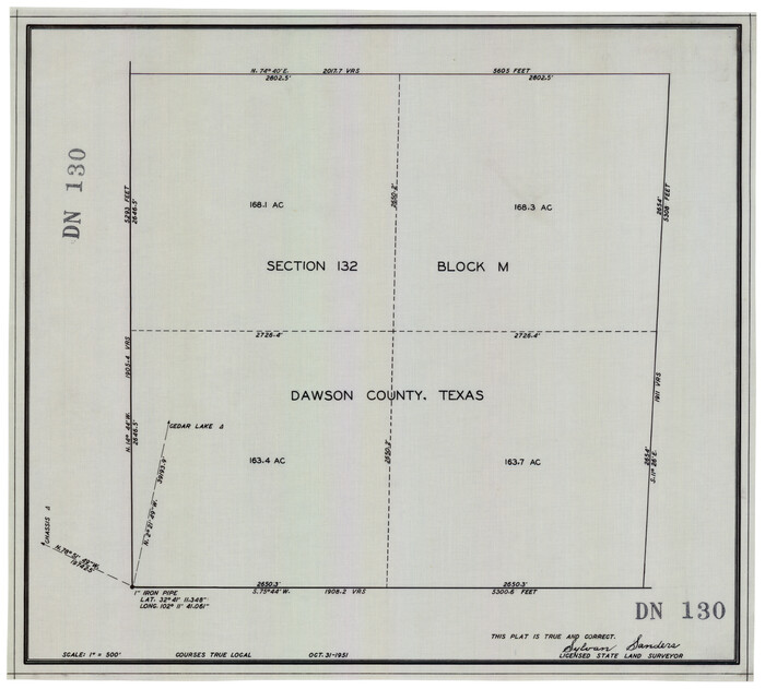 92631, [Block M, Section 132, Dawson County, Texas], Twichell Survey Records