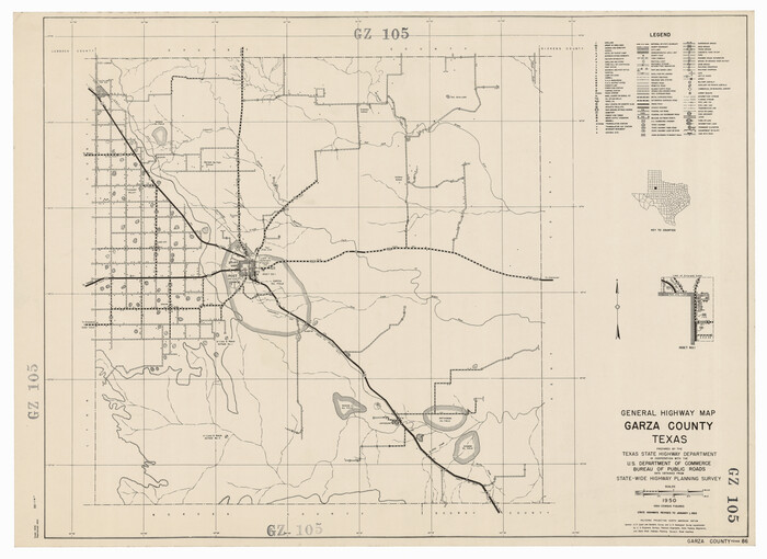 92646, General Highway Map of  Garza County, Texas, Twichell Survey Records