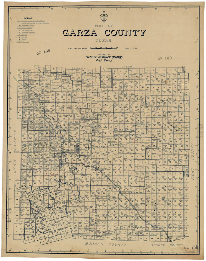 92648, Map of Garza County, Texas, Twichell Survey Records