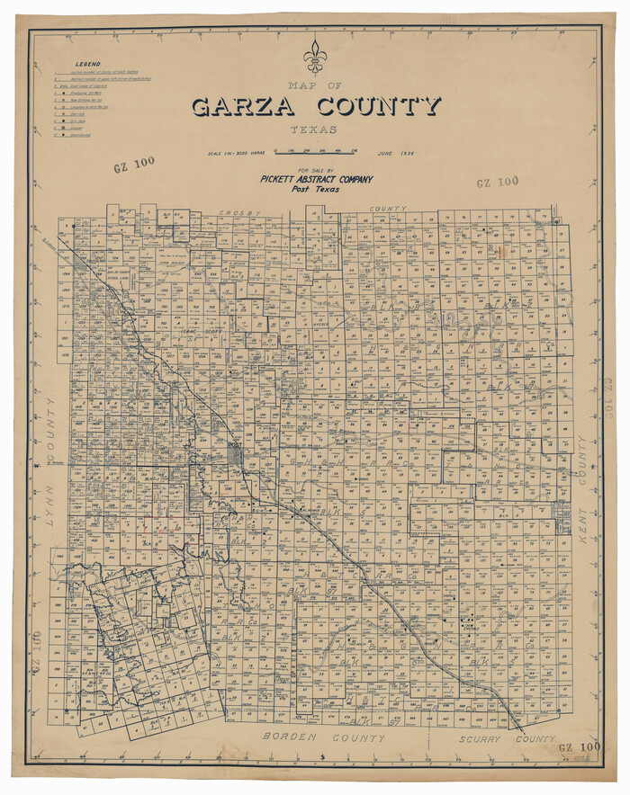 92648, Map of  Garza County, Texas, Twichell Survey Records