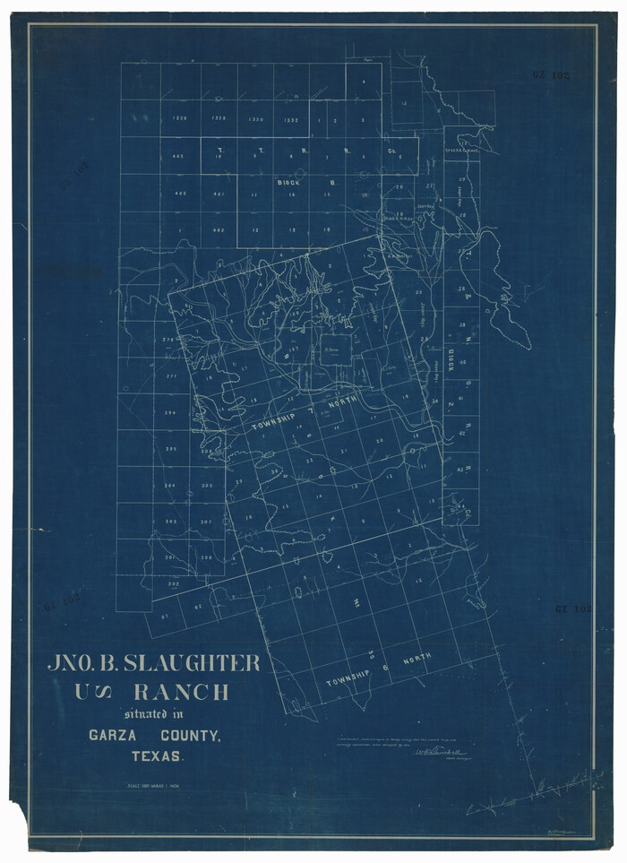 92657, John B. Slaughter Ranch Situated in Garza County, Texas, Twichell Survey Records
