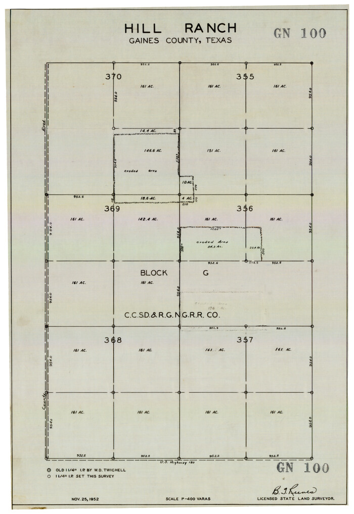 92675, Hill Ranch, Gaines County, Texas, Twichell Survey Records