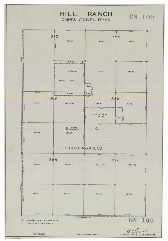 92675, Hill Ranch, Gaines County, Texas, Twichell Survey Records