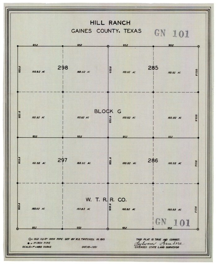 92676, Hill Ranch, Gaines County, Texas, Twichell Survey Records