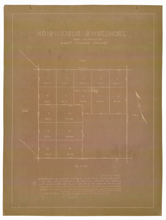 92682, J. B. Chilton's Subdivision of League 289, Gaines County, Texas, Twichell Survey Records