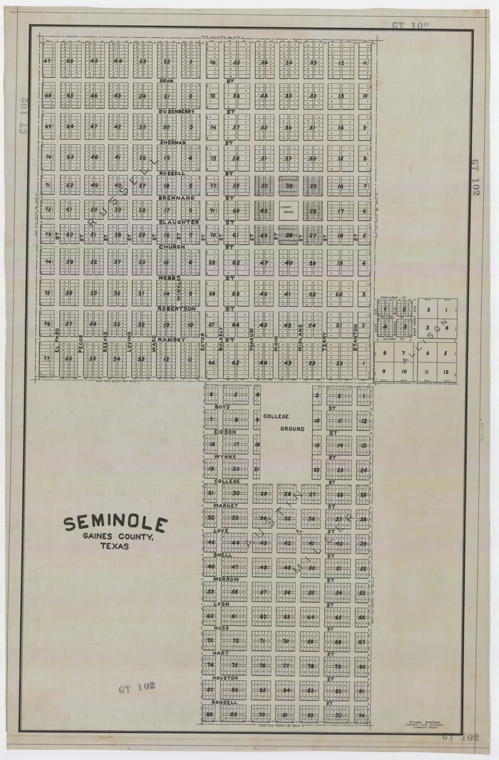 92692, Seminole, Gaines County, Texas, Twichell Survey Records