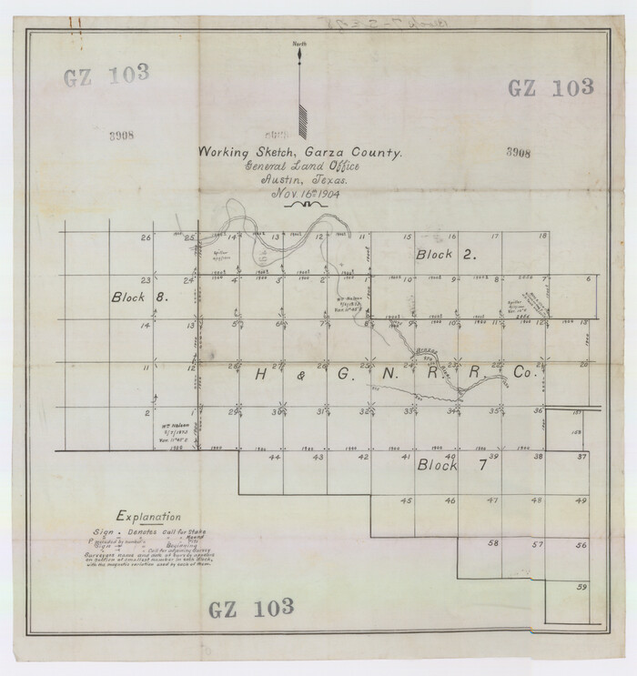 92693, Working Sketch, Garza County, Twichell Survey Records