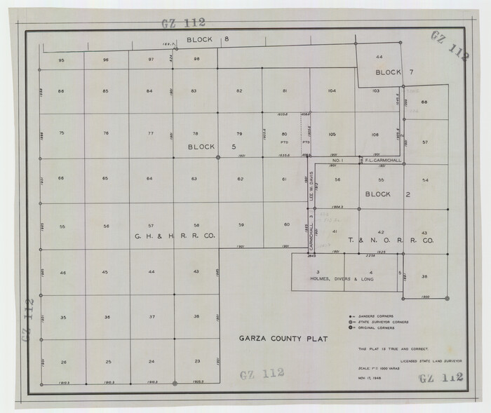 92703, Garza County Plat, Twichell Survey Records