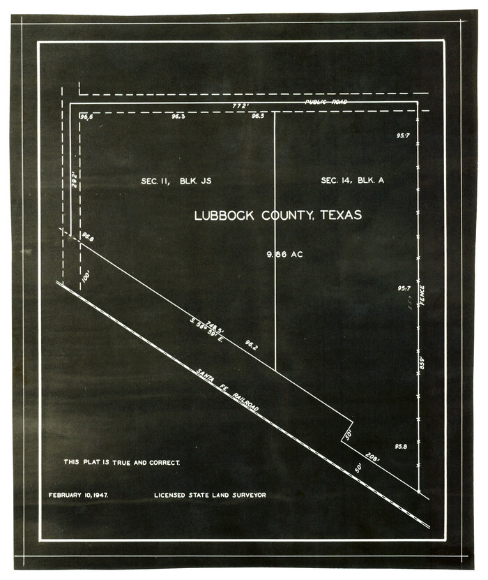 92711, [Section 11, Block JS, Section 14, Block A, Lubbock County], Twichell Survey Records