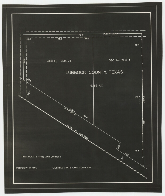 92711, [Section 11, Block JS, Section 14, Block A, Lubbock County], Twichell Survey Records
