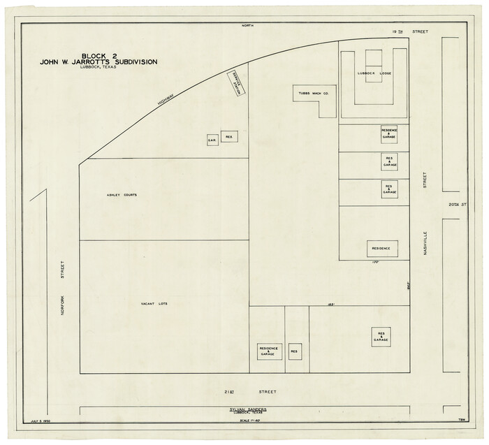 92713, Block 2, John W. Jarrotts Subdivision, Twichell Survey Records