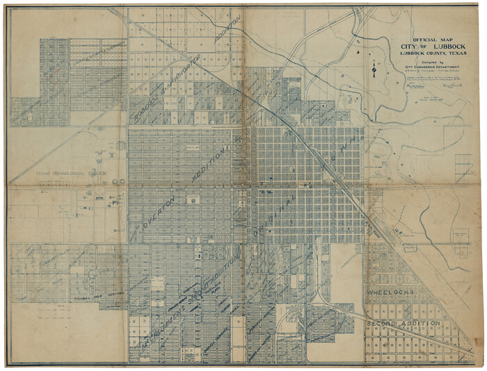 92717, Official Map of City of Lubbock, Twichell Survey Records