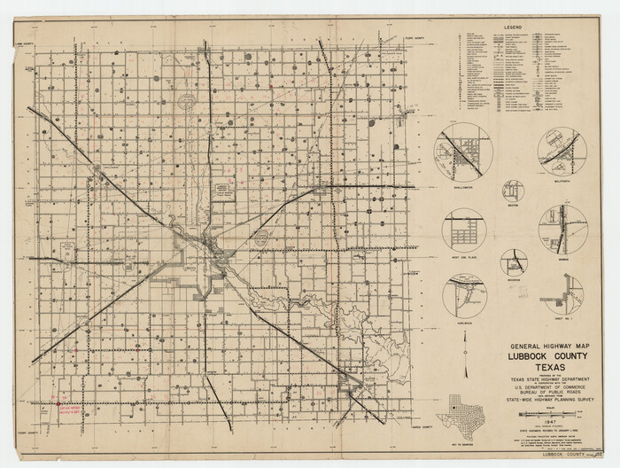 92718, General Highway Map, Lubbock County, Twichell Survey Records