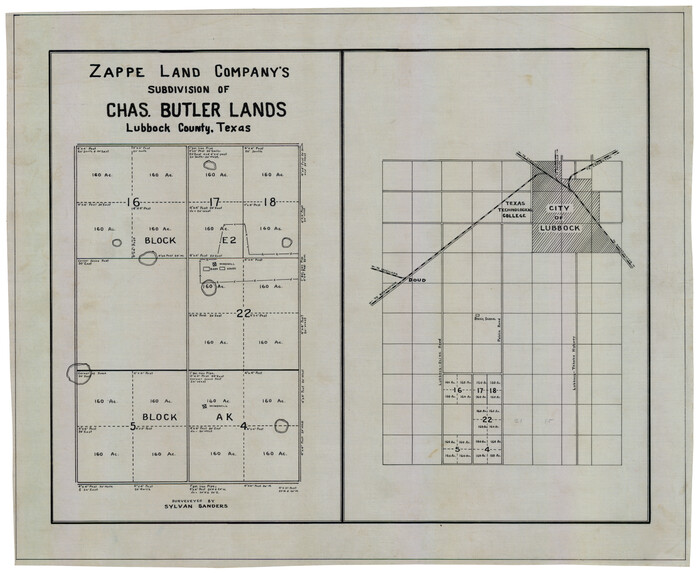 92735, Zappe Land Company's Subdivision of Chas. Butler Lands, Twichell Survey Records