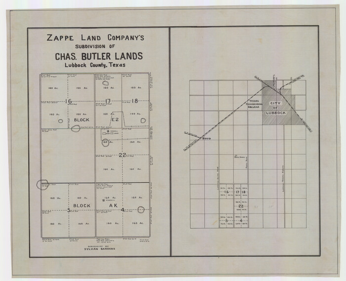 92735, Zappe Land Company's Subdivision of Chas. Butler Lands, Twichell Survey Records