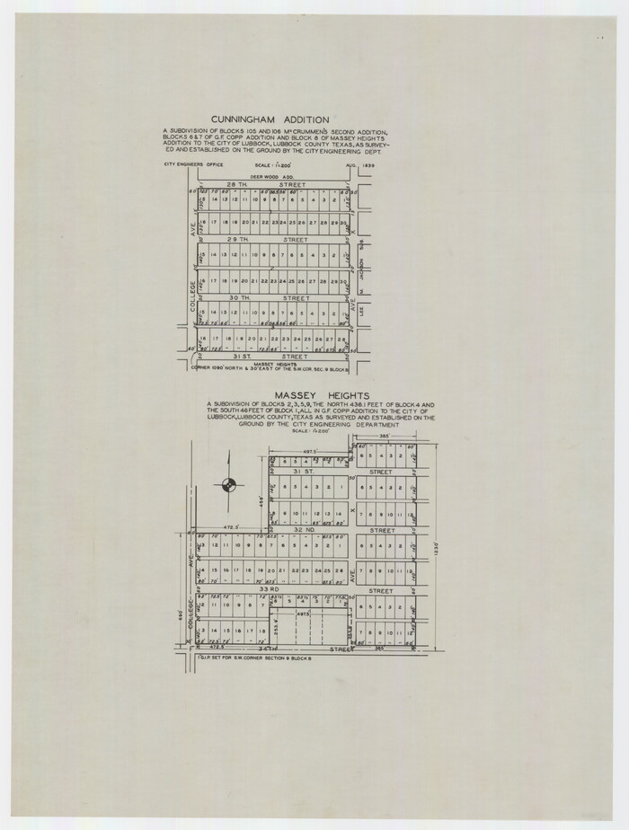 92744, Cunningham Addition and Massey Heights, Twichell Survey Records