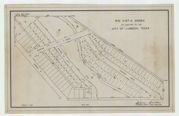 92754, Rio Vista Annex, An Addition to the City of Lubbock, Twichell Survey Records