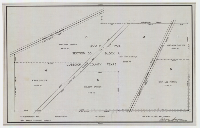 92755, South Part Section 55, Block A, Twichell Survey Records