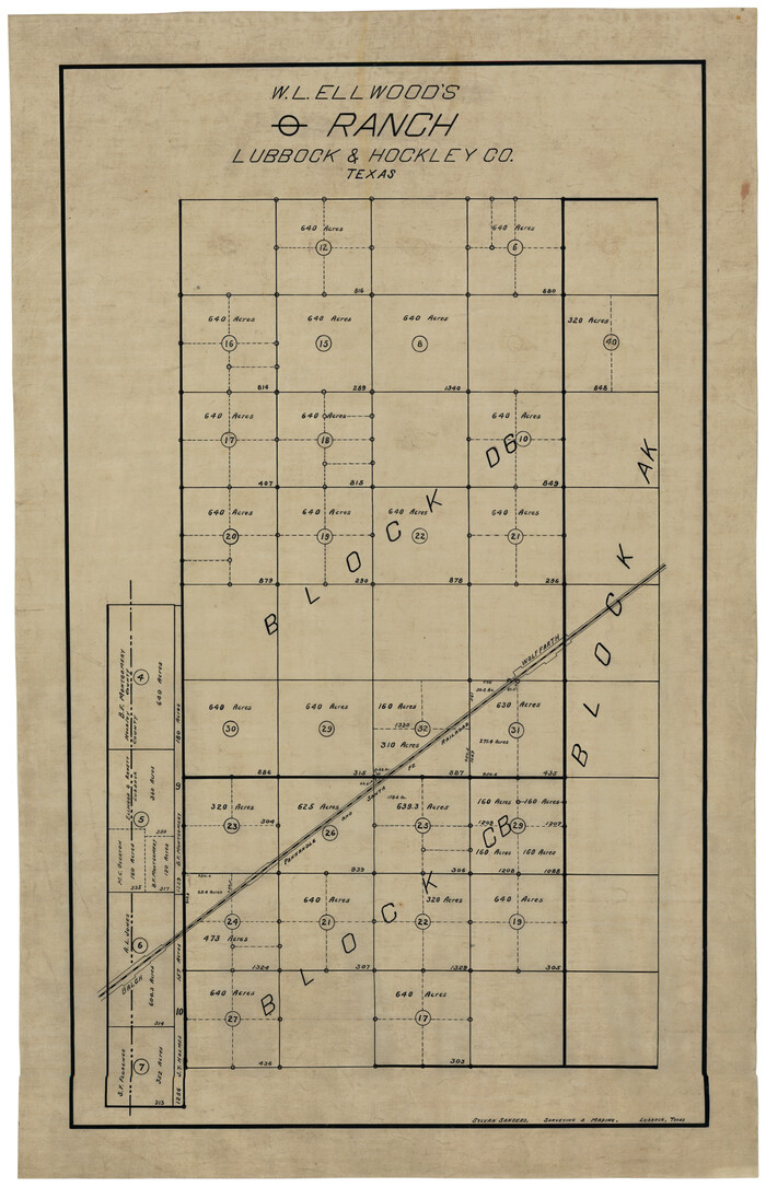 92762, W. L. Ellwood's O Ranch, Lubbock and Hockley Co., Twichell Survey Records