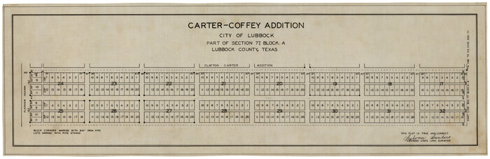 92766, Carter-Coffey Addition, Part of Section 77, Block A, Twichell Survey Records