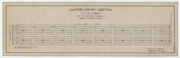 92766, Carter-Coffey Addition, Part of Section 77, Block A, Twichell Survey Records