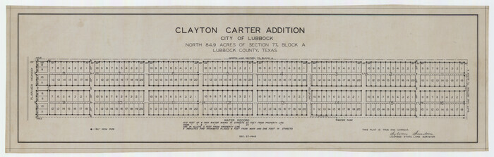 92767, Clayton Carter Addition, North 84.9 Acres of Section 77, Block A, Twichell Survey Records