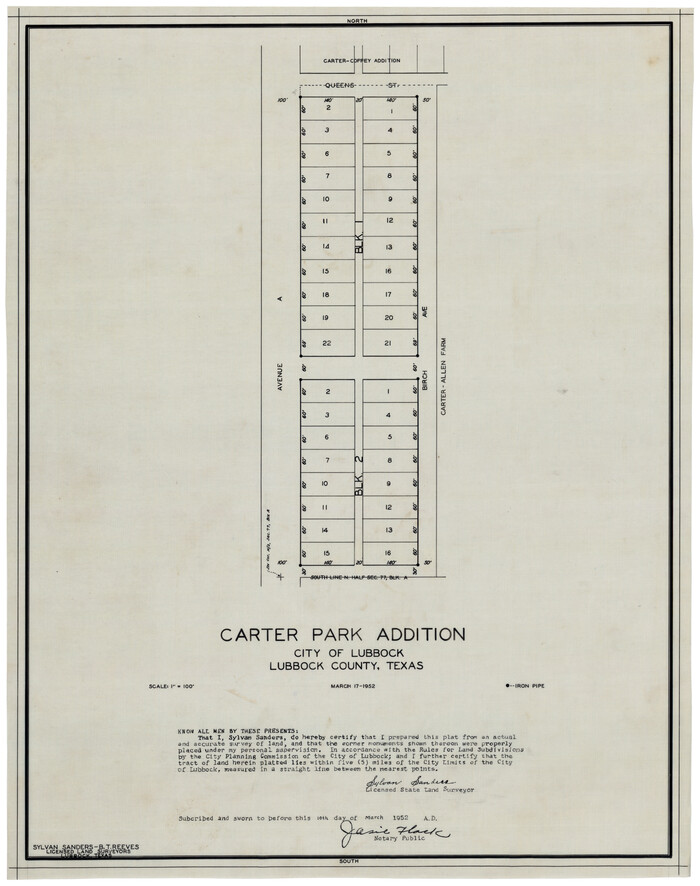 92769, Carter Park Addition, Twichell Survey Records